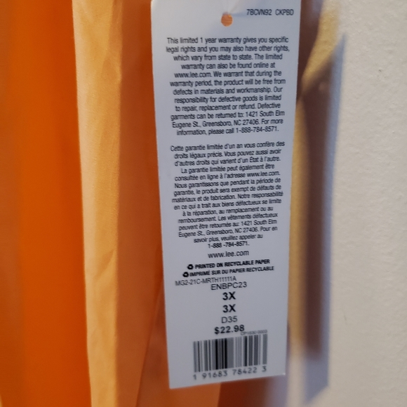 NWT Lee Riders button down top - Picture 3 of 4